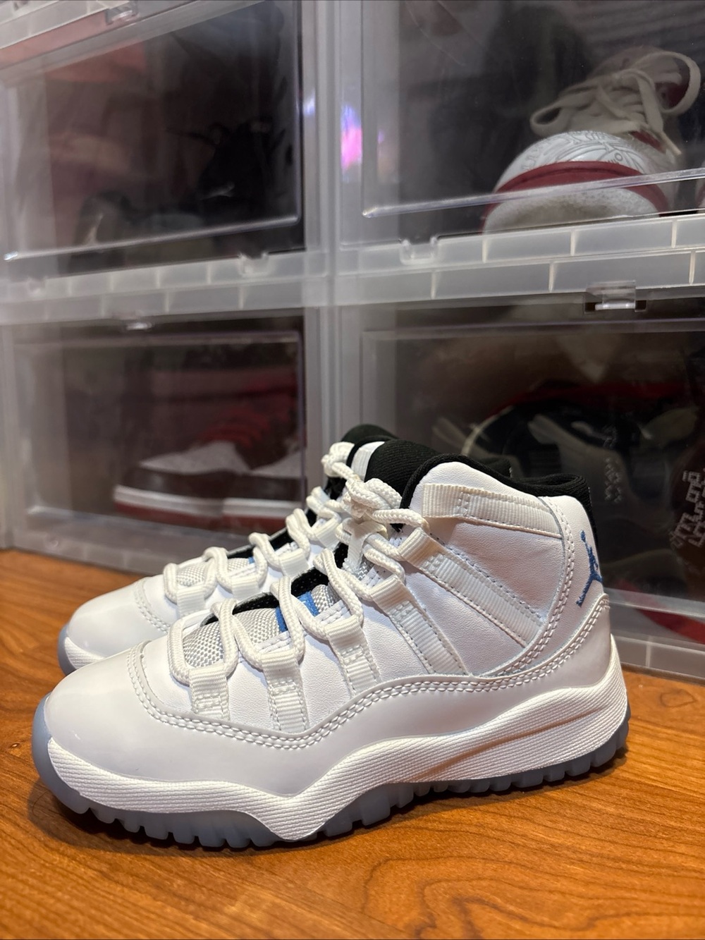Air Jordan 11 Retro PS Legend Blue/Columbia 2024 378039-104 Unisex Kids Sz 11C N